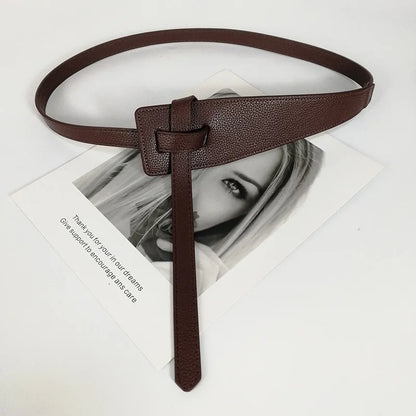 Women's Designer-Style Knot Waist Belt – Soft PU Leather Wide Cummerbund for Coats, Dresses & Fashion Outfits, Elegant Waistband Accessory