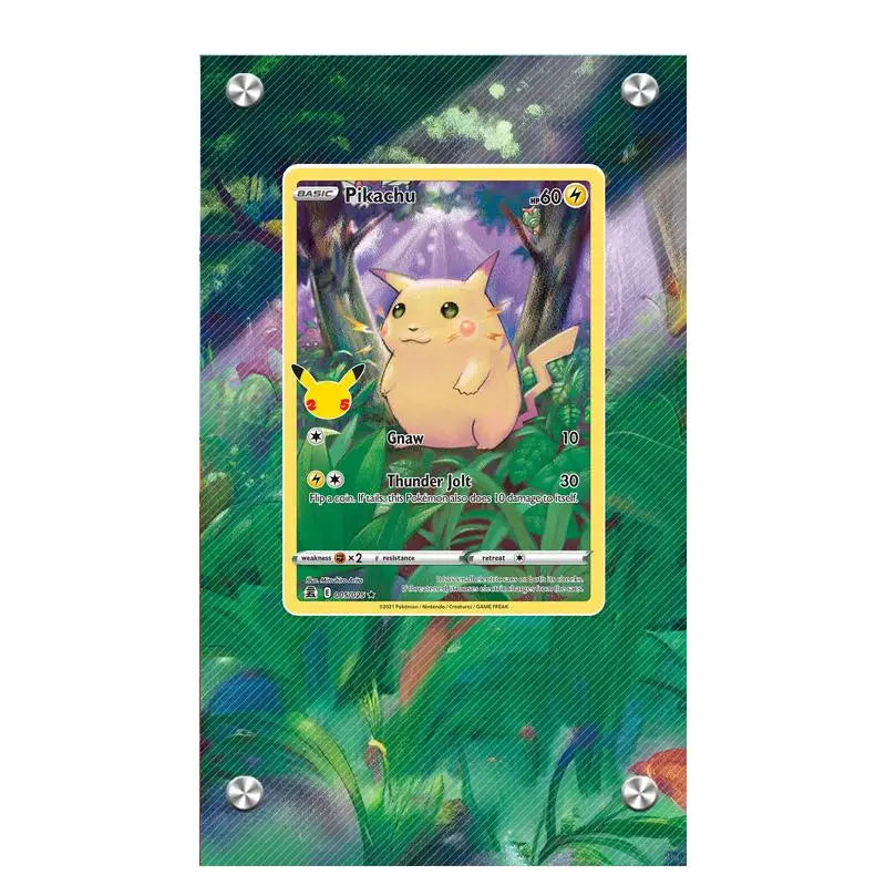 Présentoir pour cartes à collectionner Pokémon PSA, en acrylique, avec illustrations étendues – Latios, Latias, Mew, Évoli et Pikachu