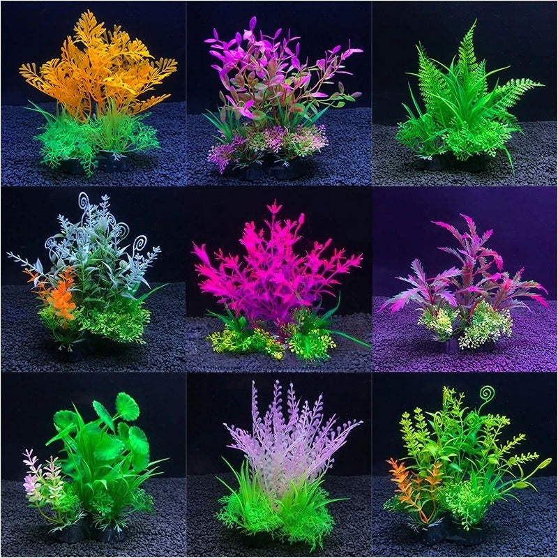 14cm Artificial Aquarium Plants – Plastic Underwater Aquatic Plant & Fish Tank Grass Decorations for Aquascaping, Landscaping & Aquarium Accessories