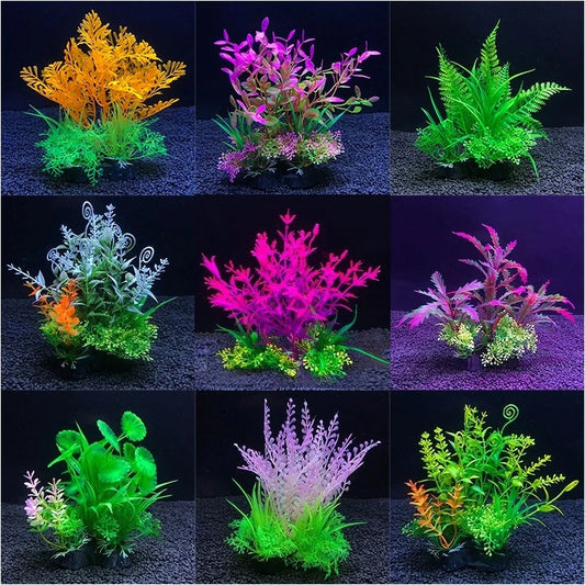 14cm Artificial Aquarium Plants – Plastic Underwater Aquatic Plant & Fish Tank Grass Decorations for Aquascaping, Landscaping & Aquarium Accessories