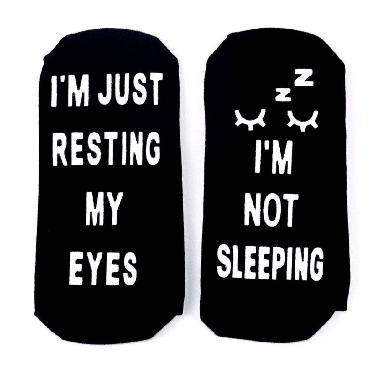 Men’s Funny Harajuku Crew Socks – Creative Word Print Cotton Hip Hop Streetwear Socks with Silicon Anti-Slip Grip, Unisex