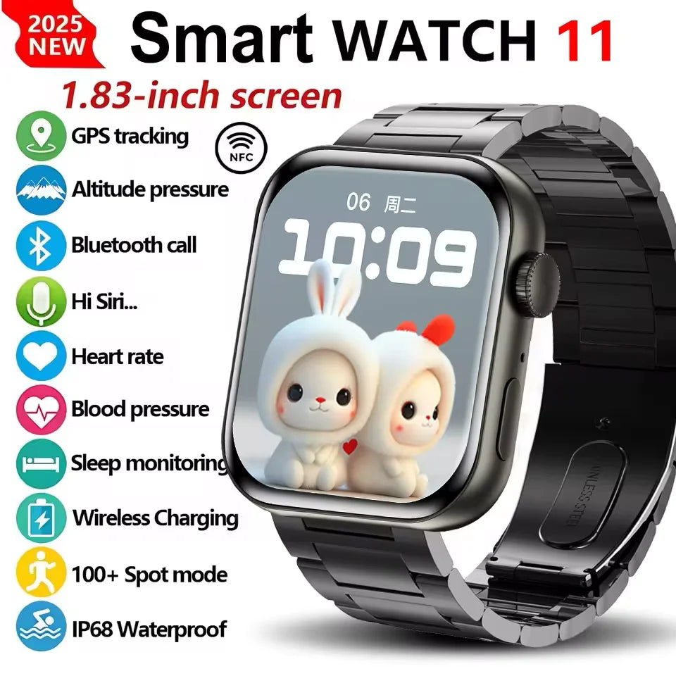 Watch 11 Smartwatch – GPS Bluetooth Calling NFC Smart Watch with Body Temperature Monitor & Always-On Display for Android & iPhone