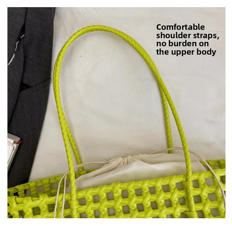Bolso Cesta de Paja Tejido a Mano para Mujer – Bolso de Hombro de Ratán, Bolso de Playa de Verano para Mujer, Cartera de Viaje de Diseño para Compras, Vacaciones y Salidas Casuales