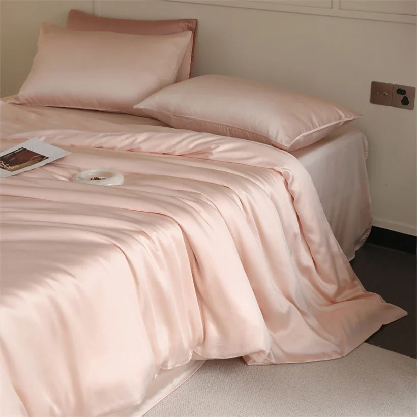 100% Mulberry Silk Bedding Set – Luxury Duvet Cover, Bed Sheet & Pillowcase Set