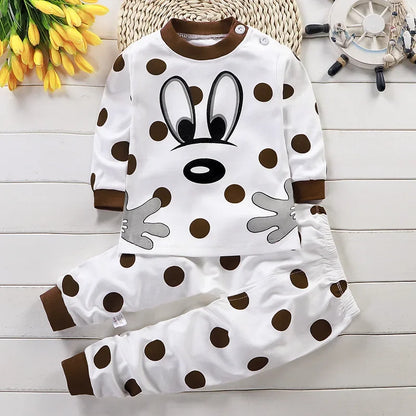 Conjunto de ropa de algodón para niños – Traje de otoño invierno para niños y niñas, cómodo conjunto de pijama de manga larga y pantalones, ropa informal de estar por casa para niños, ropa interior cálida y ropa de regalo de Navidad