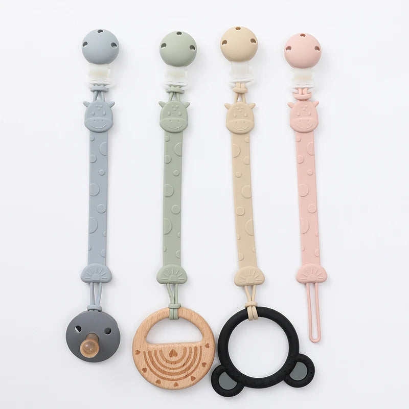 Clip de Chupete de Silicona sin BPA – Sujetachupetes de Una Sola Pieza para Bebés Niños y Niñas de 3+ Meses, Accesorio Seguro para Bebés