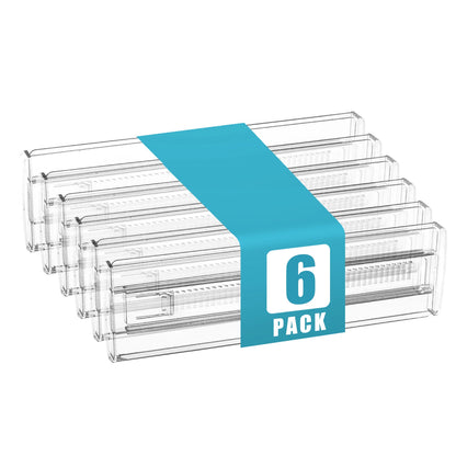 Lot de 4/6/8/12 séparateurs de tiroir – Organisateurs de tiroir réglables en plastique pour vêtements de bébé, couverts de cuisine, fournitures de bureau et rangement à domicile, séparateurs de placard faciles à installer