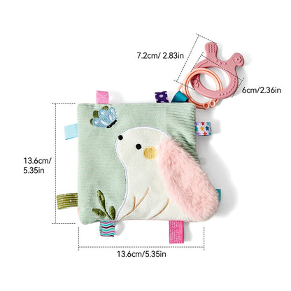 Soft Baby Tissue Box Cloth Book – Plush Sensory Security Blanket Cube with Crinkle Sounds & Mirror, Fine Motor Activity Toy, 9 Styles