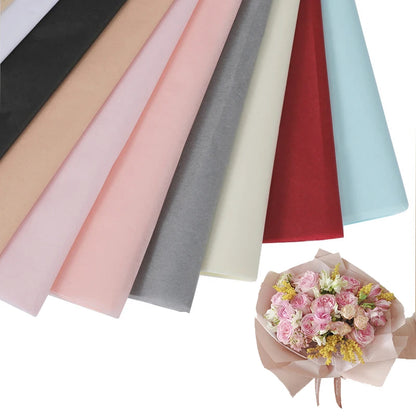 10 Uds. Papel de seda de 50 × 66 cm para envolver ramos de flores para floristas, regalos, bodas, cumpleaños y manualidades DIY