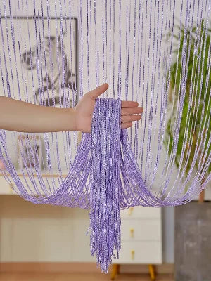 Cortina decorativa de hilos – Separador de ambientes con borlas para puertas, ventanas y decoración del hogar