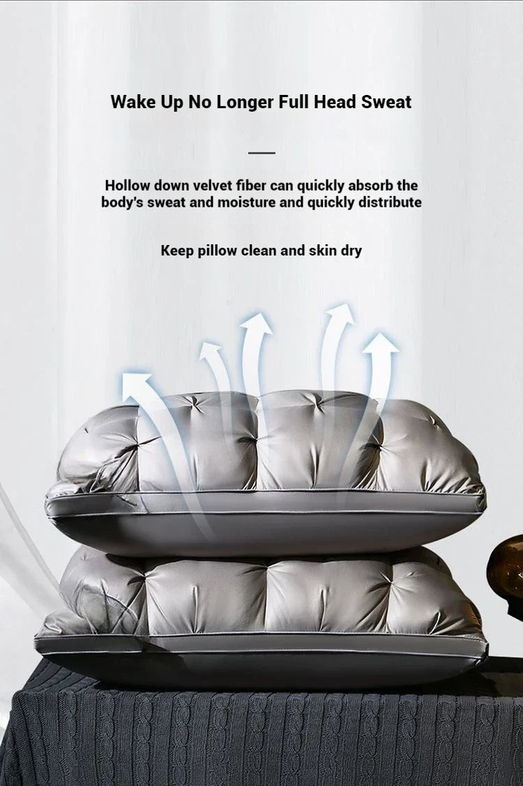Almohada de Hotel de 5 Estrellas – Almohada Suave Tridimensional de Color Sólido, Cómoda Almohada de Cama de Tela Lavada para el Hogar, Dormitorio y Ropa de Cama de Hotel de Lujo