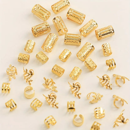 40/80PCS Anillos Huecos para el Pelo – Accesorios DIY de Joyería para Rastas para Mujeres y Niñas | Decoración para Trenzas y Peinados