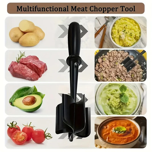 1PC Handheld Meat Chopper & Masher – Manual Kitchen Meat Grinder for Mixing Rice, Mashing Meat & Food Preparation, Compact Cooking Tool