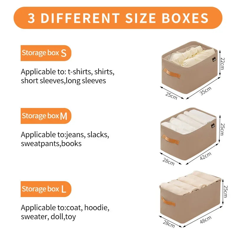 Thickened Clothes Storage Organizer – Foldable Wardrobe Storage Box for Pants, Sweaters, Jeans & Clothing, Drawer Organizer Cabinet Storage Container for Home Organization