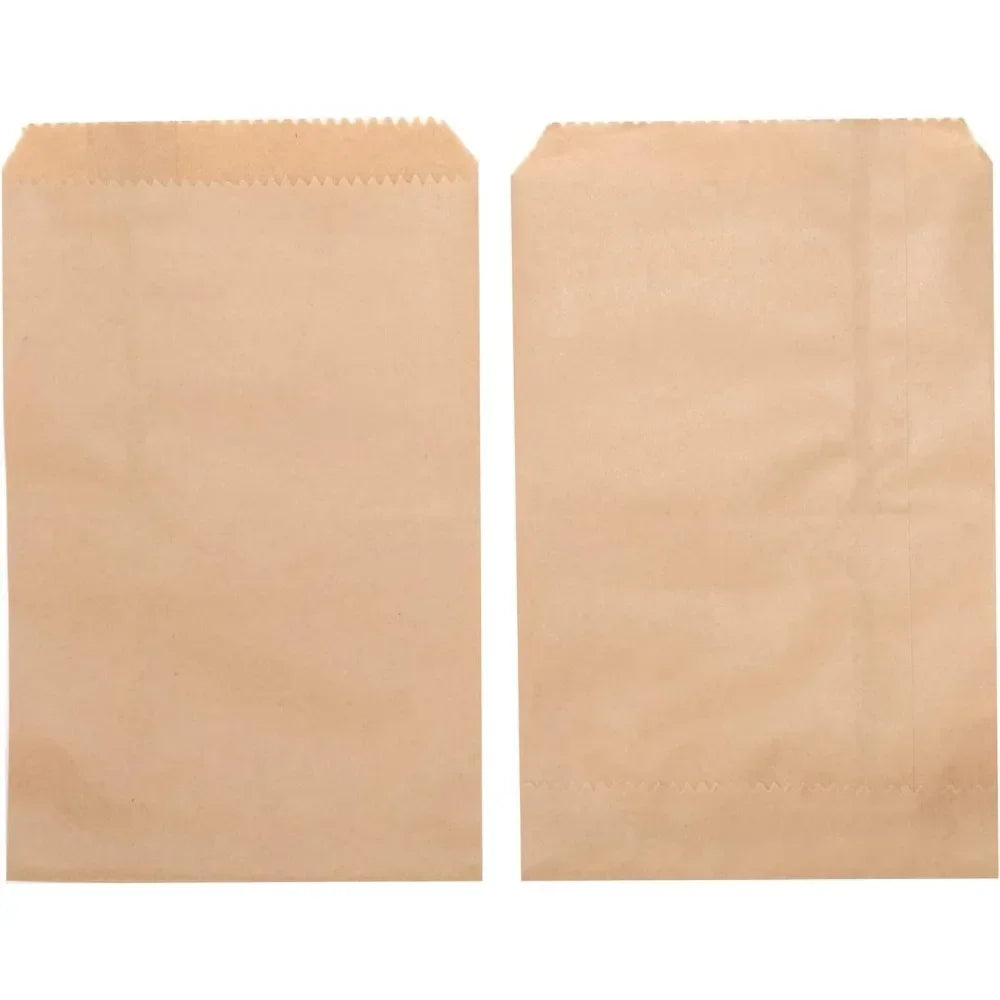 50 Bolsas Planas de Papel Kraft para Detalles (10x15cm, 13x18cm, 4x6", 8x15cm) – Bolsitas de Papel para Empaques, Recuerdos de Fiesta, Navidad y Dulces