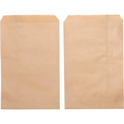50 Bolsas Planas de Papel Kraft para Detalles (10x15cm, 13x18cm, 4x6", 8x15cm) – Bolsitas de Papel para Empaques, Recuerdos de Fiesta, Navidad y Dulces
