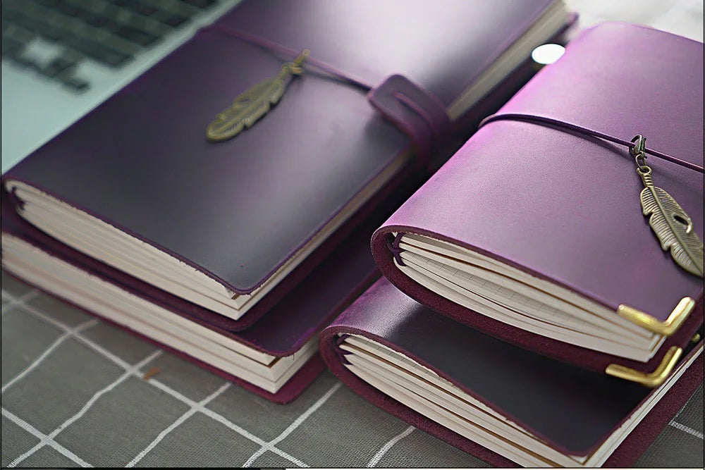 Genuine Leather Refillable Travel Journal – Handmade Retro Diary, Sketchbook & Notebook