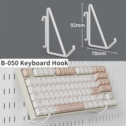 Kit de organización modular de pared con tablero perforado (Pegboard) para bricolaje – Paneles de almacenamiento colgantes sin taladro para cuartos de manualidades, oficina y organización del hogar