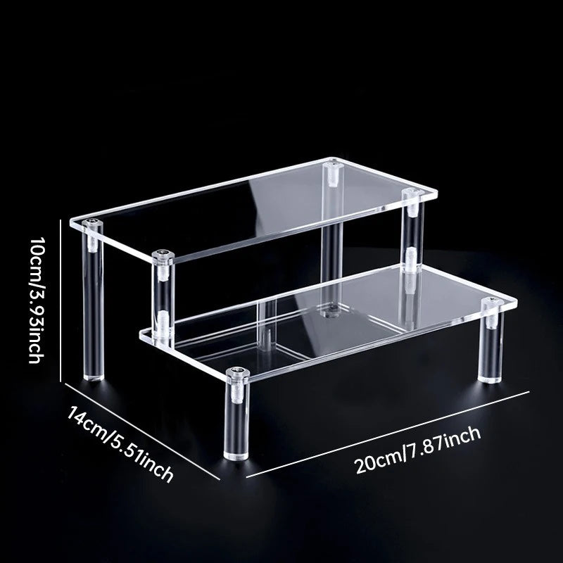 Support d'affichage en acrylique – Présentoir organisateur transparent à 1-5 niveaux pour parfums, poupées, figurines et objets de collection