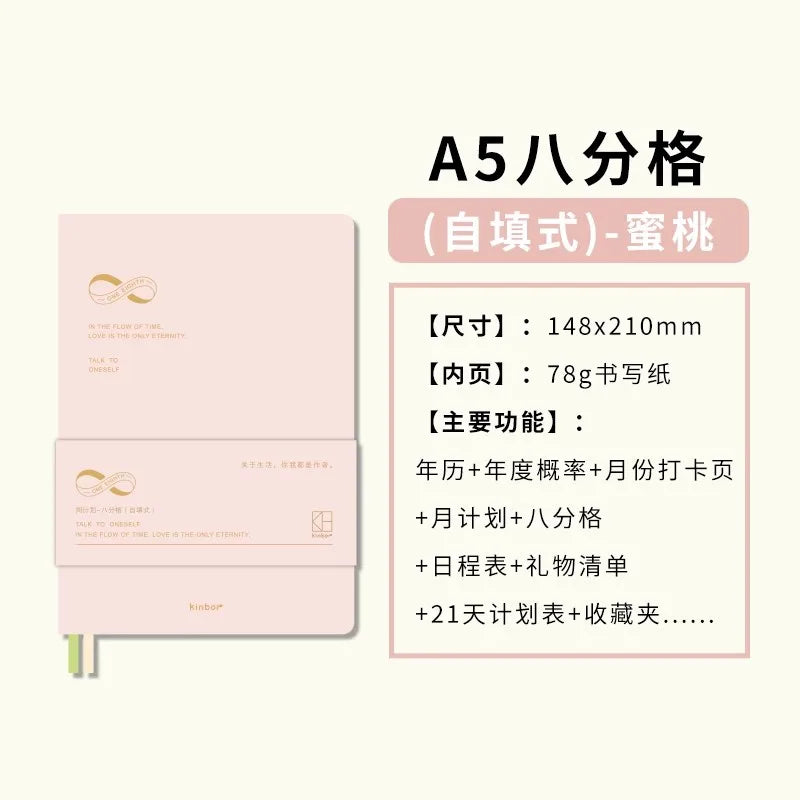 Kinbor Undated Weekly Planner – Portable Daily, Monthly & Schedule Journal Notebook