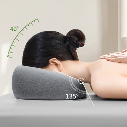 Almohada boca abajo – Almohada de siesta de espuma viscoelástica para escritorio, cojín ergonómico para dormir boca abajo, reposacabezas cómodo para el descanso en la oficina, mesa de masaje, salón de belleza y relajación en el hogar