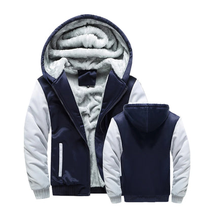 Men’s Thick Fleece Winter Jacket – Warm Zip-Up Hooded Coat, Long-Sleeve Casual Sportswear & Outdoor Outerwear
