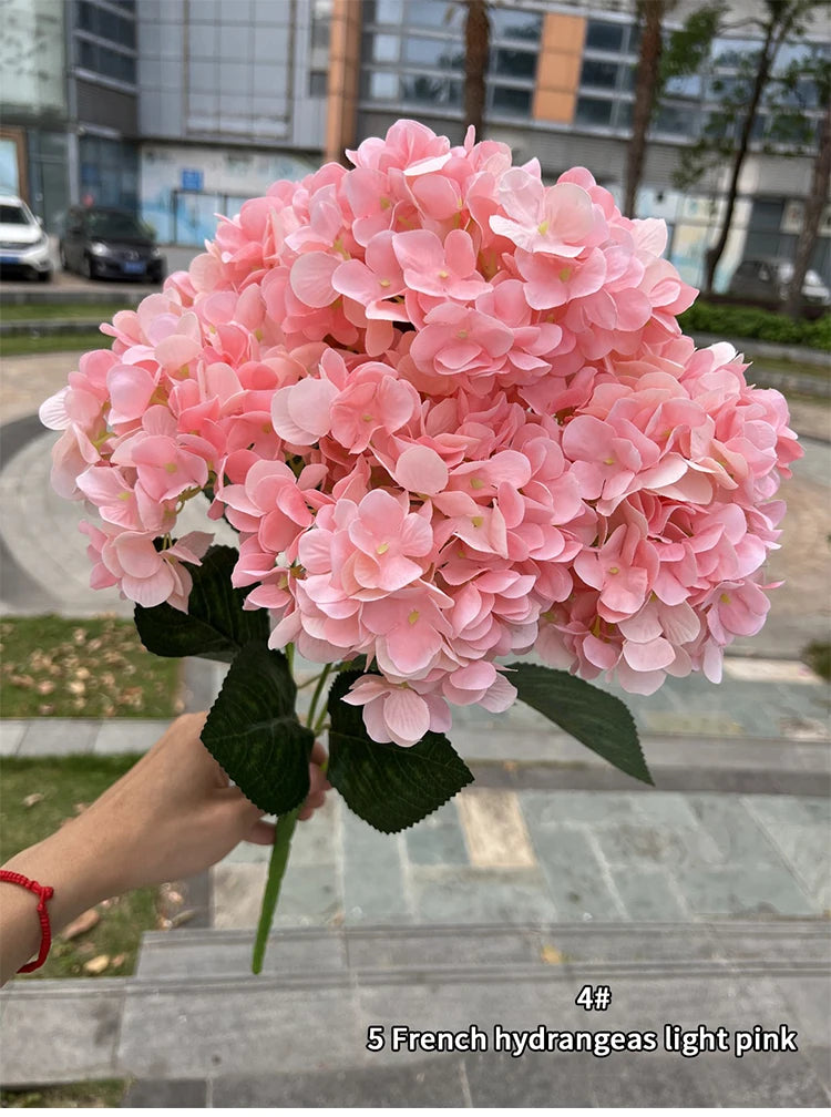 Bouquet d'Hortensias Artificiels à 5 Têtes – Fleurs Artificielles en Soie pour Décoration de Mariage, Arrangements de Fête, Décoration de Salon & Accessoires Floraux pour la Maison