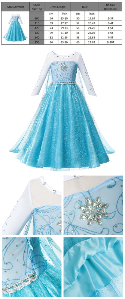 Vestido de disfraz de princesa para niña – Traje de fiesta de cuento de hadas para Halloween, carnaval y regalos de cumpleaños