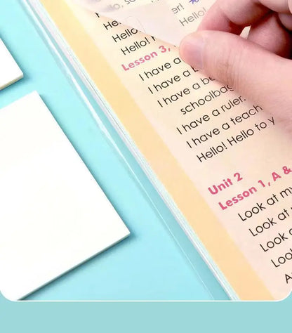 50 Sheets Transparent Waterproof Sticky Notes – Self-Adhesive Memo Pad, Clear Marker Labels for School, Office, Journaling & Stationery Use