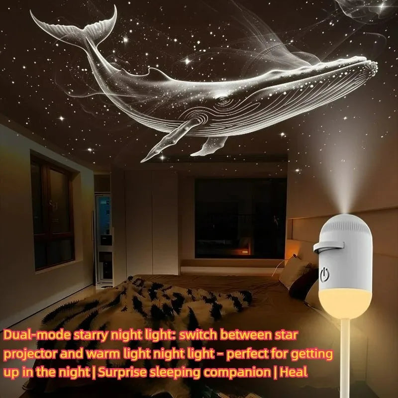 2-in-1 Galaxy Star Projector Night Light – Mini Starry Sky Ambient Lamp for Bedroom, Sleep & Home Decoration