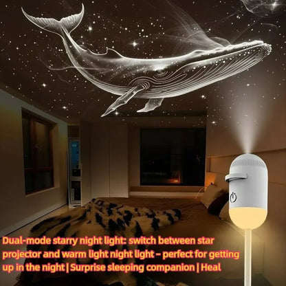 2-in-1 Galaxy Star Projector Night Light – Mini Starry Sky Ambient Lamp for Bedroom, Sleep & Home Decoration
