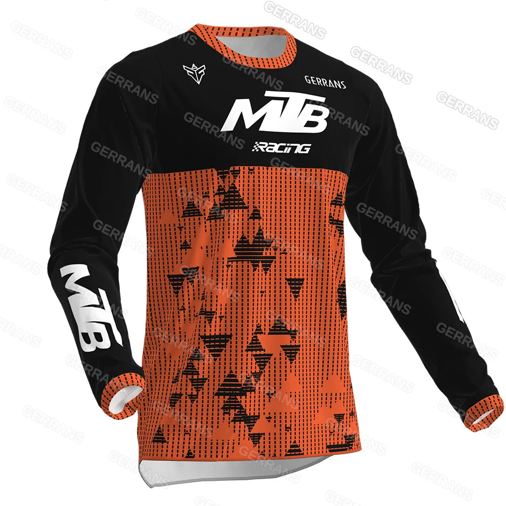Men's Motocross Long Sleeve Jersey – Quick-Dry MTB Downhill Cycling Shirt for Enduro, Off-Road & Racing