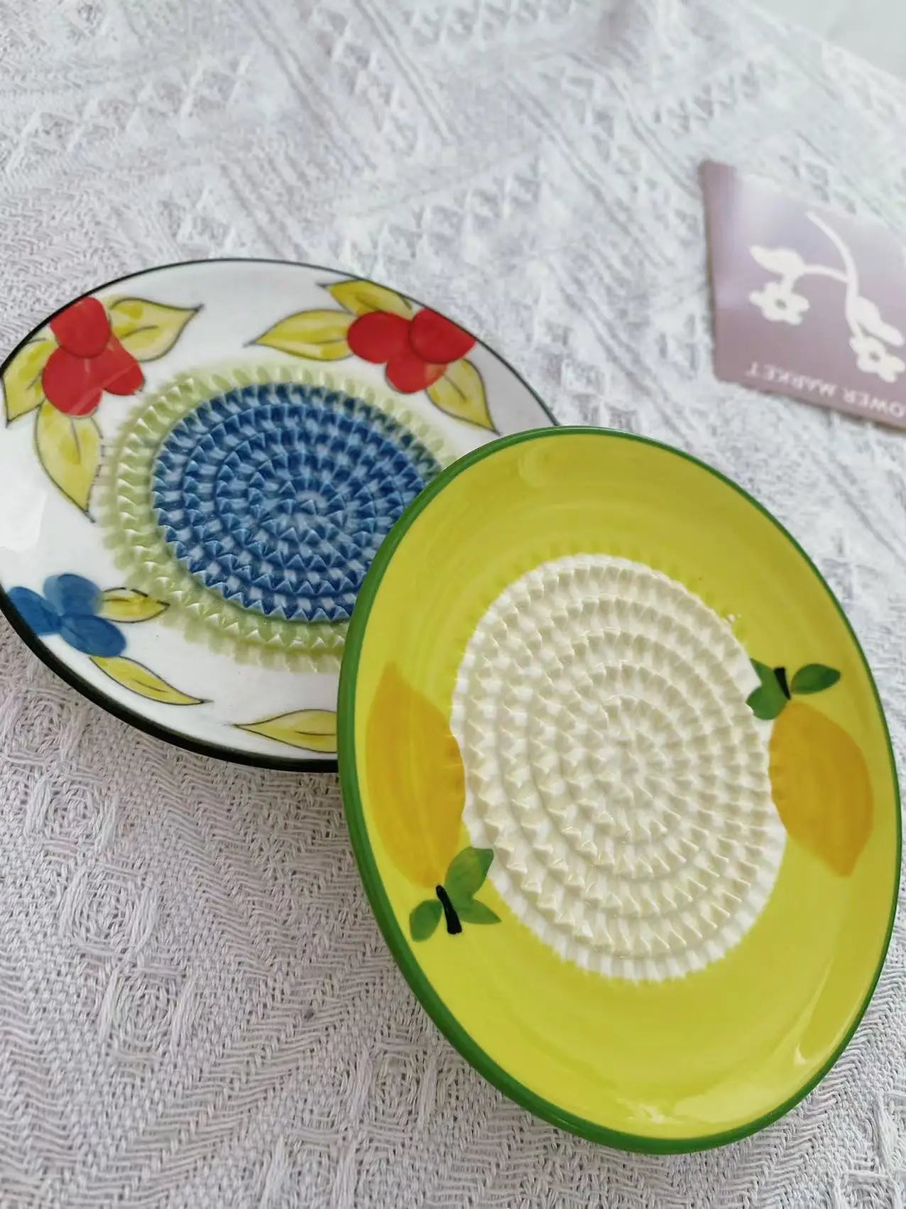 Handmade Ceramic Garlic Grater Plate – Kitchen Garlic Grinder & Mincer Tool for Fresh Garlic, Ginger & Spices