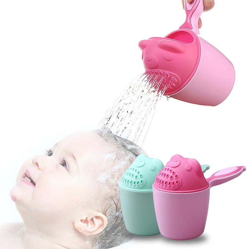 Vaso de enjuague para champú de bebé – Cucharón de agua de baño de oso de dibujos animados para bebés y niños pequeños