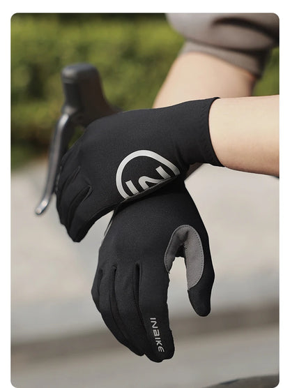 Guantes de ciclismo INBIKE 2024 – Guantes de bici de forro polar con dedos completos y acolchado de gel para hombre, accesorios de invierno con pantalla táctil para ciclismo de carretera y MTB