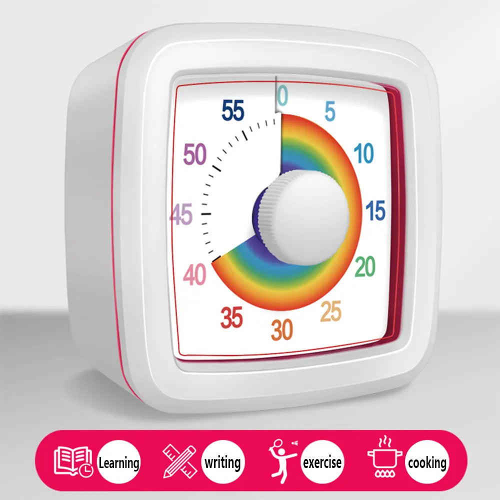 Temporizador visual de 60 minutos para niños - Temporizador de cuenta atrás para tareas, aprendizaje, estudio y gestión del tiempo