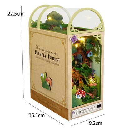 Kit de book nook à fabriquer soi-même – Maquette de maison de poupée miniature en bois à insérer dans une étagère pour adultes, loisirs créatifs et décoration d'intérieur