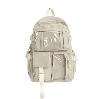 Cute Nylon Backpack for Girls & Women – Multi-Pocket Student School Bag, Lightweight Casual Backpack for Students, Travel & Daily Use