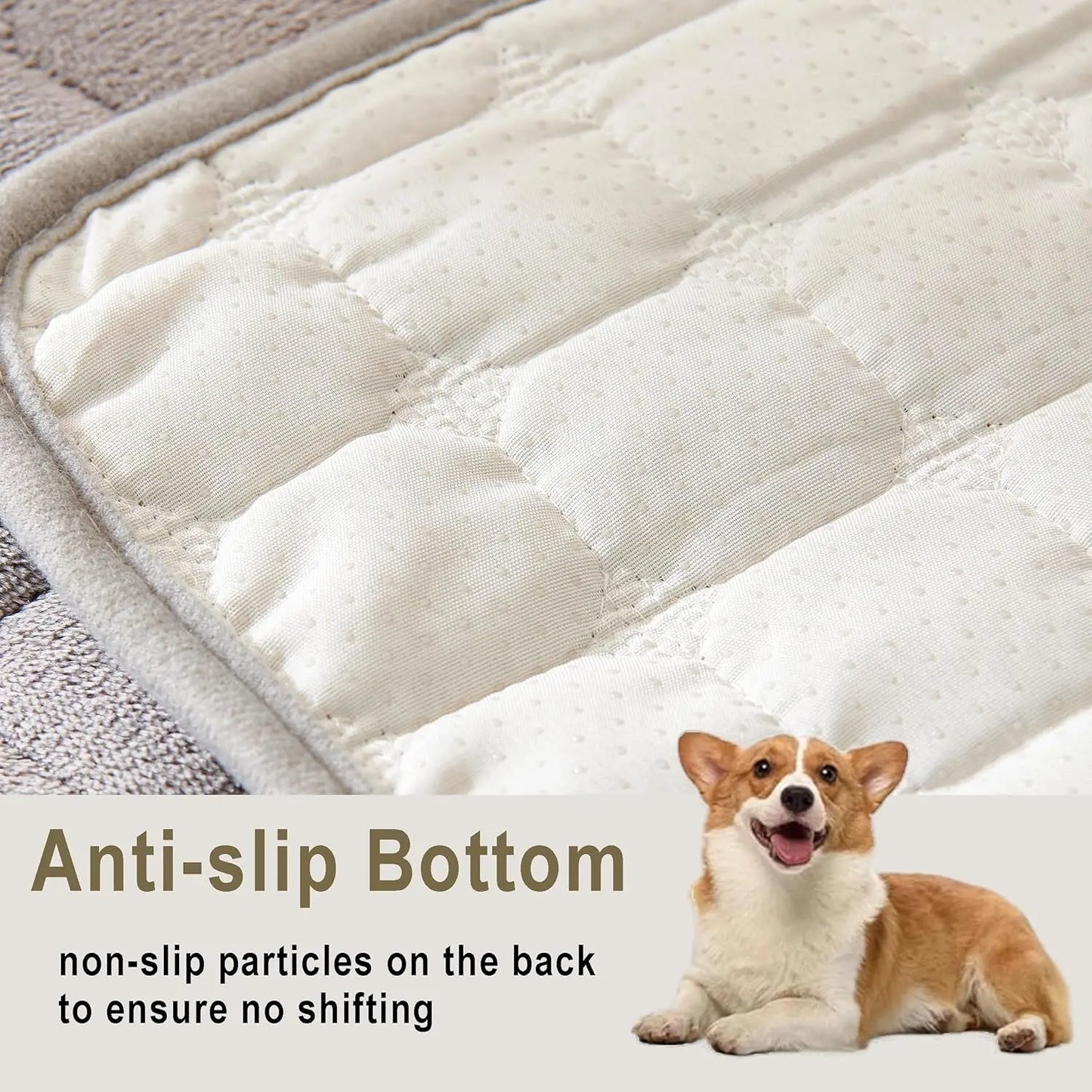 Soft Flannel Non-Slip Sofa Cover – Quilted Furniture Protector for Couch & Living Room Sofa, Warm 1-Seat Cushion Cover