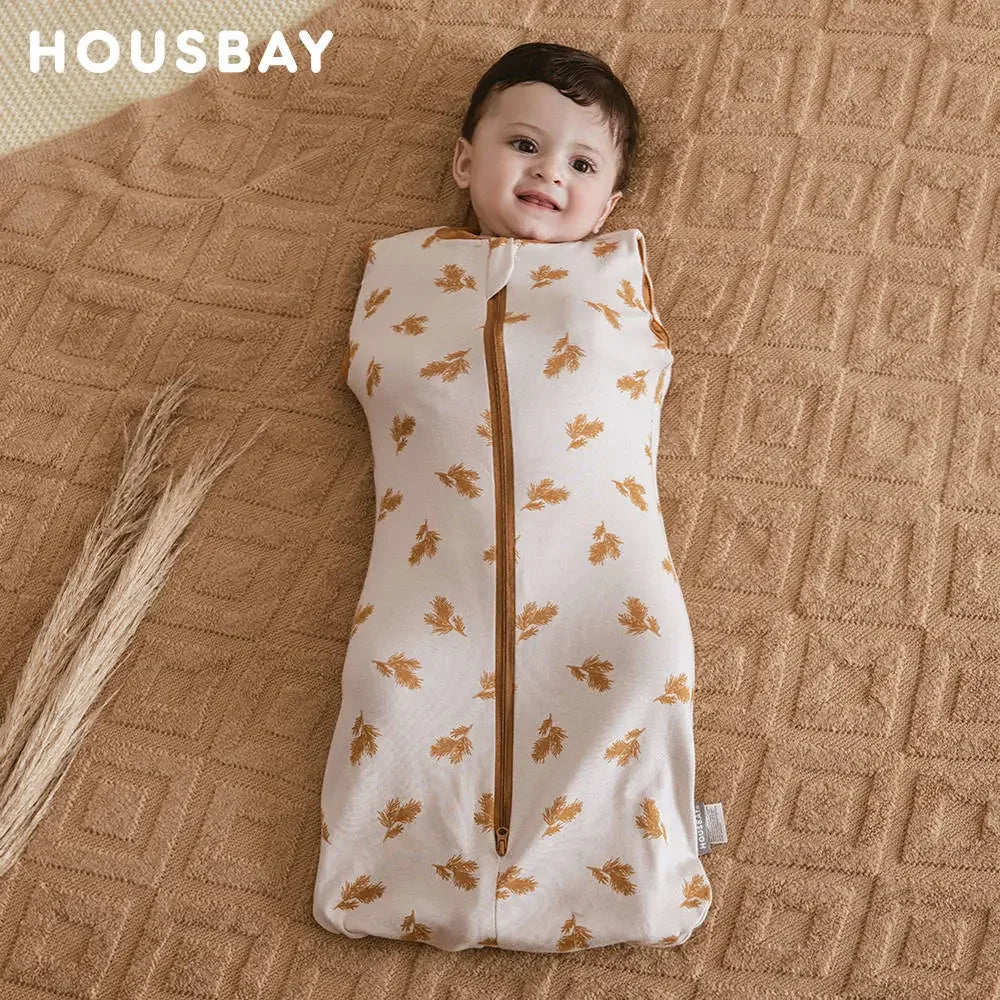 Gigoteuse Bébé 100 % Coton – Doux Sac de Couchage sans Manches pour Nouveau-né avec Fermeture Éclair Bidirectionnelle pour l'Été et les Changements de Couches Faciles