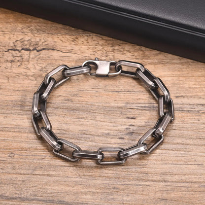 Vintage Byzantine Chain Bracelet – Stainless Steel Braided Link Wristband for Men & Boys | Retro Fashion Jewelry Gift for Father