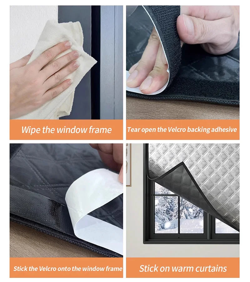 Cortina Térmica Aislante para Puerta – Divisor de Habitación Autoadhesivo con Doble Cremallera para Invierno