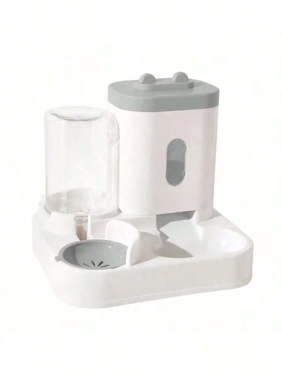 1-Pack Automatic Gravity-Fed Cat Water Dispenser & Feeder – Spill-Proof Large-Capacity One-Piece Food & Water Station