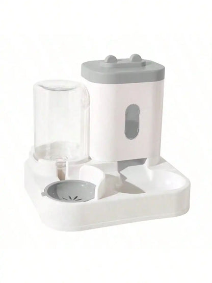 1-Pack Automatic Gravity-Fed Cat Water Dispenser & Feeder – Spill-Proof Large-Capacity One-Piece Food & Water Station