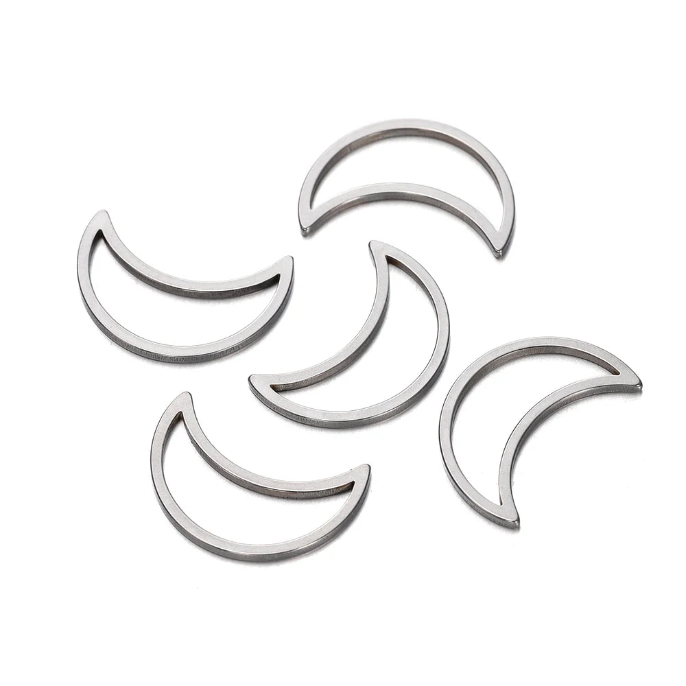 10 breloques géométriques creuses en acier inoxydable pour bijoux – Connecteurs de pendentif pour boucles d'oreilles, colliers et fabrication de bijoux