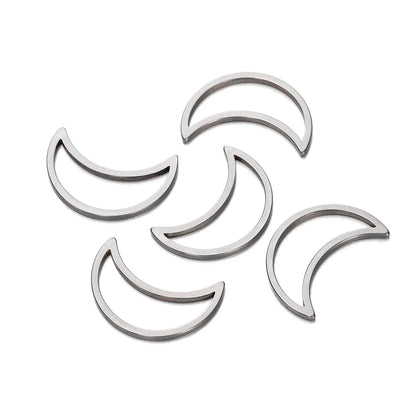 10 breloques géométriques creuses en acier inoxydable pour bijoux – Connecteurs de pendentif pour boucles d'oreilles, colliers et fabrication de bijoux