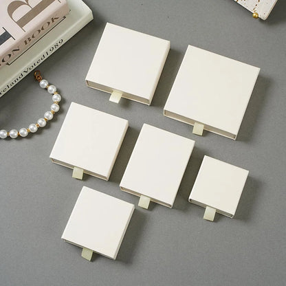 10 Cajas de regalo de joyería de papel para anillos, pendientes, collares, pulseras y empaques de recuerdos de boda