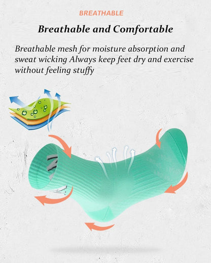 Running Socks for Men & Women – Quick-Dry Middle Tube Crew Socks for Marathon, Cycling & Fitness Training