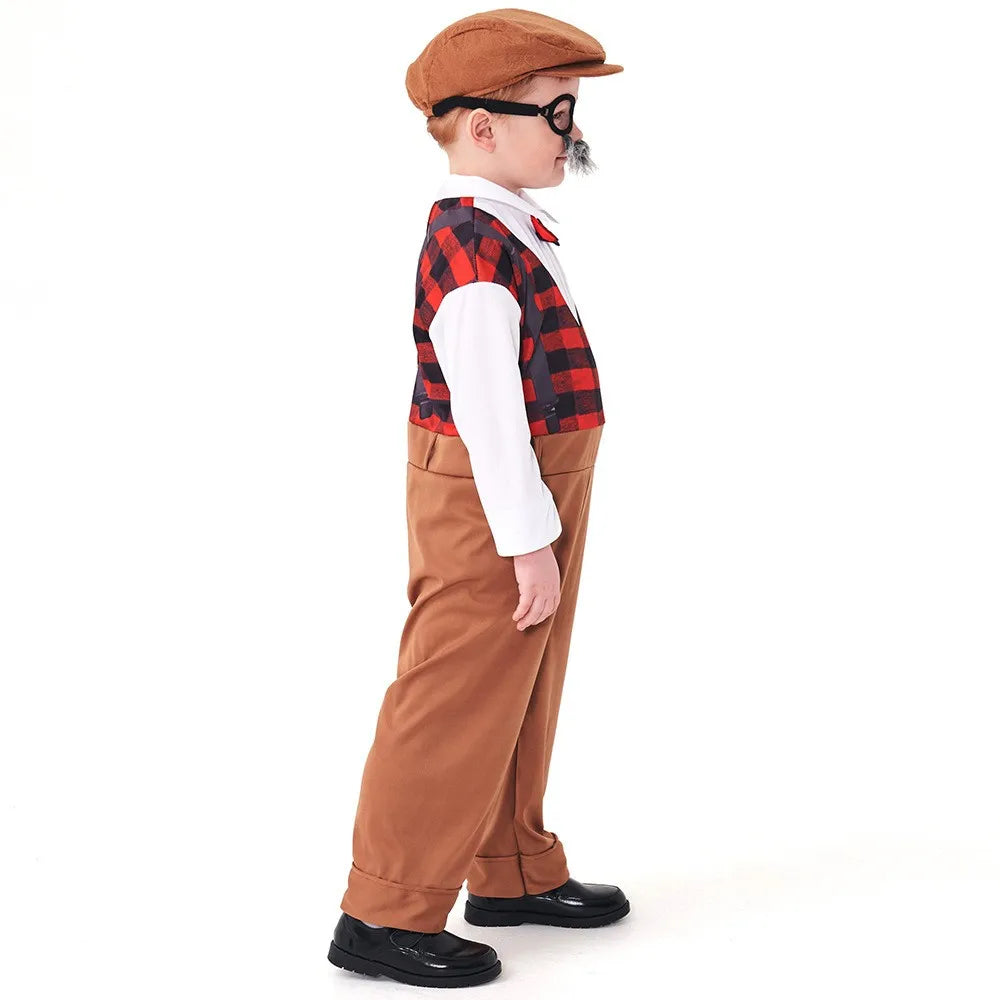 Halloween Children’s Cosplay Costumes – Grandpa & Centenarian Character Performance Wear for Kids Dress-Up & Stage Play