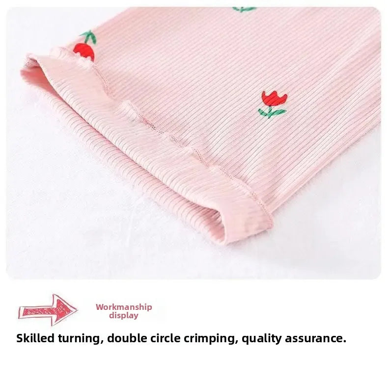 Conjunto de pijama para niños – Atuendo de dormir estampado de flores para bebés y niñas para las cuatro estaciones | Conjunto cómodo de ropa y de casa para niños